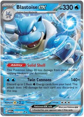 BLASTOISE EX 009/165 151 POKEMON ENGLISH (DOUBLE RARE, NM) | eBay