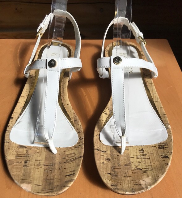 white ralph lauren flip flops