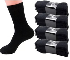 Men Black Sports Athletic Work Crew Cotton Long Socks Size 9-11 10-13