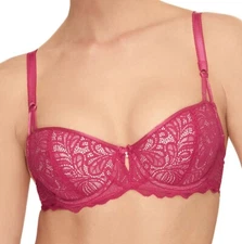 B.Tempt'd Bra Undisclosed Size 36D Pink Padded Contour Half Cup Lace Wacoal  New