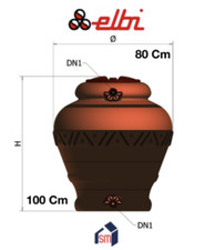 SERBATOIO ACQUA DA ARREDO IN POLIETILENE ORCIO Litri 300 Lt ELBI JAR TERRACOTTA