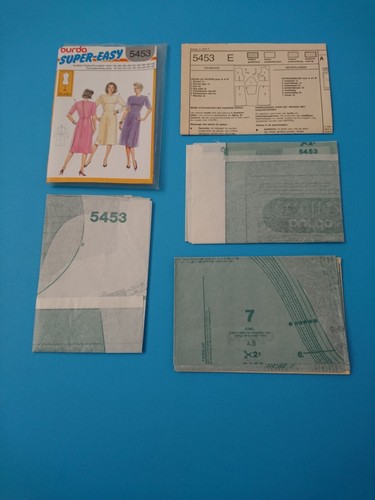 BURDA 5453 SUPER EASY DRESS FITTING SHELL PATTERN German, Spanish, Italian UNCUT - Picture 5 of 6