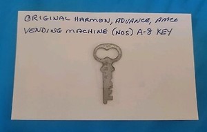 Original Harmon, Advance, Amco, Vending Machine (NOS) A-8 Key