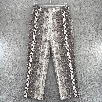 Lysse Pants Womens Large Gray Snake Python Stretch Knit Pull On Pockets Slimming