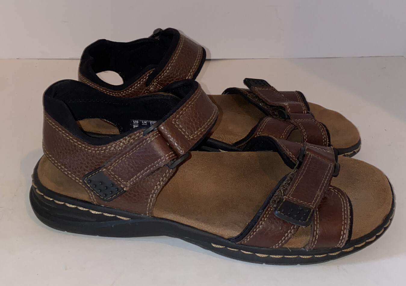 Men's DR. SCHOLLS Brown Leather Sandals Size 9M Memor… Gem
