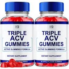 Triple ACV Gummies Supports Active Slimming Formula & Daily Wellness (2 Pack)