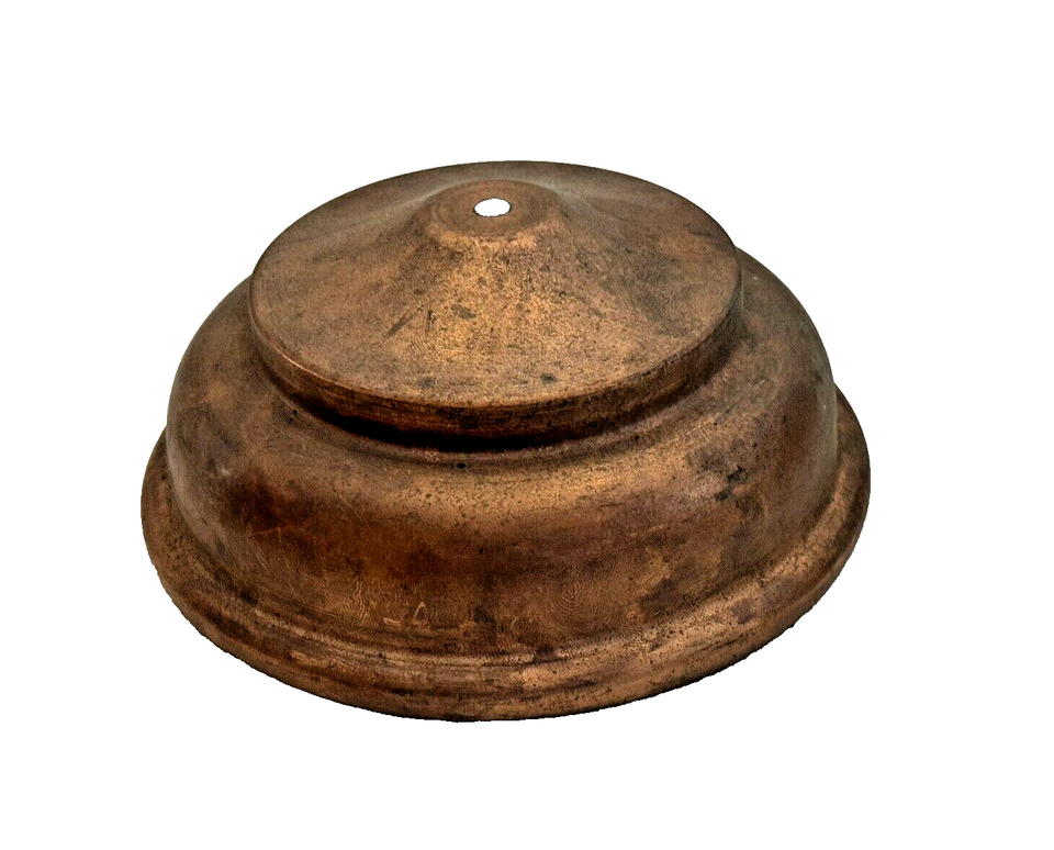 LOT OF 5 UNFINISHED COPPER LAMP PARTS VASE CAP, BASES, SHADE HOLDER