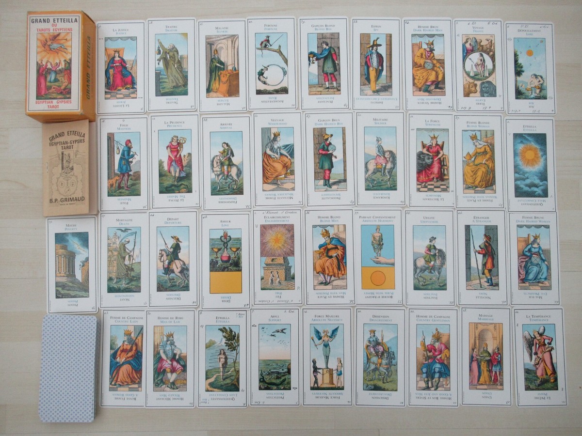GRAND ETTEILLA Vintage Egyptian Gypsies Tarot by GRIMAUD. | eBay UK