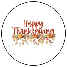 HAPPY THANKSGIVING ENVELOPE SEALS LABELS STICKERS PARTY FAVORS