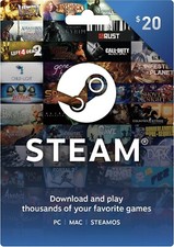 Steam Gift Card Pc Prepaid Gift Card Game Card Game Gift Card 20