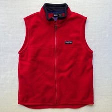 Vtg Patagonia Synchilla Vest Kids Size 12 Fleece Red Ski Winter Rare Logo Tag