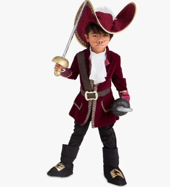 ДЛЯ МАЛЬЧИКОВ DISNEY КАПИТАН КРЮК КОСТЮМ ШЛЯПА DISNEY STORE НОВЫЙ С ЯРЛЫКАМИ - Изображение 2 из 2