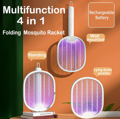 1pc USB Rechargeable Foldable Mosquito Swatter with UV Light Bug Zapper - NEW