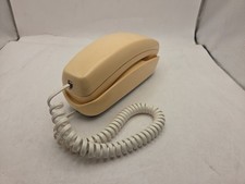 Vintage Rotary Telephone ITT Trimline Tan Phone With White Cord
