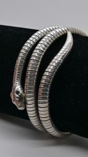 Schlangenarmreif antik Armspange flex Silber 800 signiert ST Armband Jugendstil