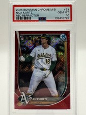 2025 Bowman Chrome Red Mojo Refractor Nick Kurtz RC /5 PSA 10