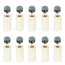 10 Set 12mm Dia Screw-on Billiard Pool Cue Tip with Ferrules Grey