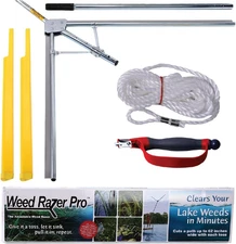 Jenlis  Pro, Lake Weed Cutter, Large Pond Aquatic Plant Cutting Tool, Sharp Razo