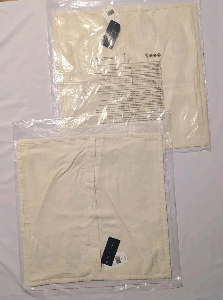 2 PACK RALPH LAUREN HOME Macall Floral Embroidery Linen Pillow Cover 18x18 Set - Image 3 of 4