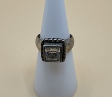 Vintage 925 Sterling Silver Square Stone Ring / Size 7