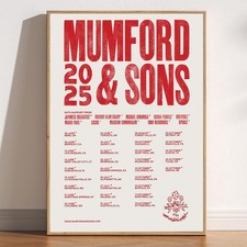 Mumford and Sons 2025 North America Tour Dates Poster