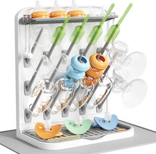 Lifewit Large Baby Bottle Drying Rack with Drain Mat, 15 Hooks Vertical Rack Dry