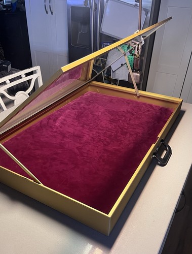 Display Case Large Aluminum Card - 34x22 Inch Trading Card Showcase With Lock Trade Show Display Case