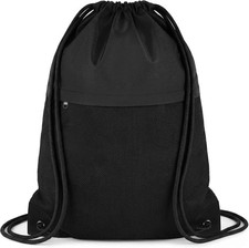 Drawstring Backpack Gym Bag - String Gym Bag for Men Women Black