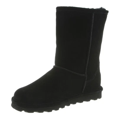 BEARPAW Elle Short Bottes D'Hiver Pour Femmes En Laine D'Agneau 1962W Noir II - Photo 1/4