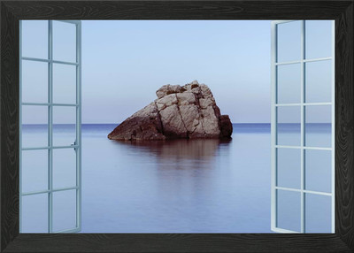 Sea open windows view Framed Wall Art Poster Canvas Print Picture