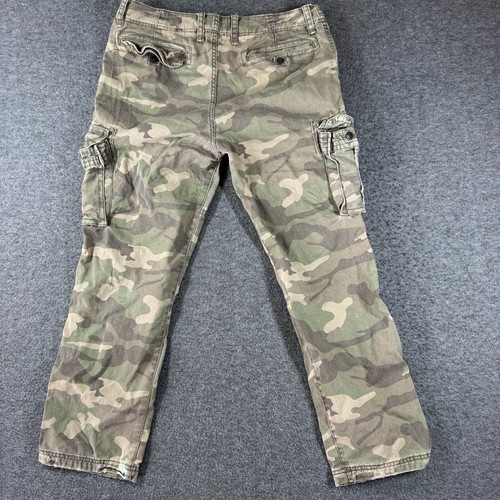 Y2K No Boundaries Mens Cargo Pants 36x30 Camouflage Distressed Faded - Picture 10 of 12