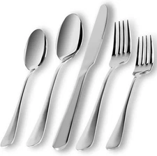 Silverware Set, Briout Flatware Set Service for 4 Stainless Steel Silver 