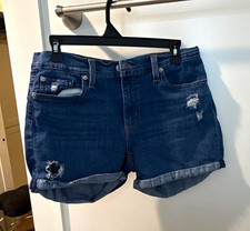 Levi Strauss Co. Women s Blue Denim Mid Length Shorts 29 Cuffed