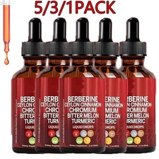 1-5 Pack Clean Nutra Berberine with Ceylon Cinnamon Liquid Drops Dietary
