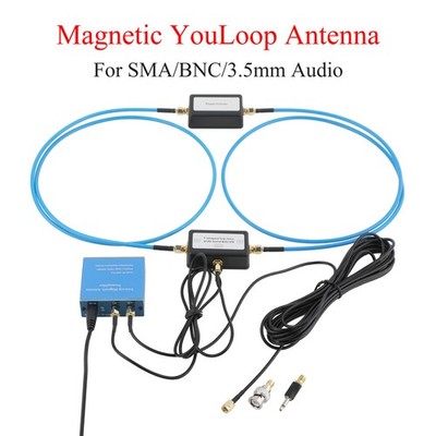 YouLoop Tragbare Magnetantenne 250 mW SMA to 3,5mm/BNC Adapter