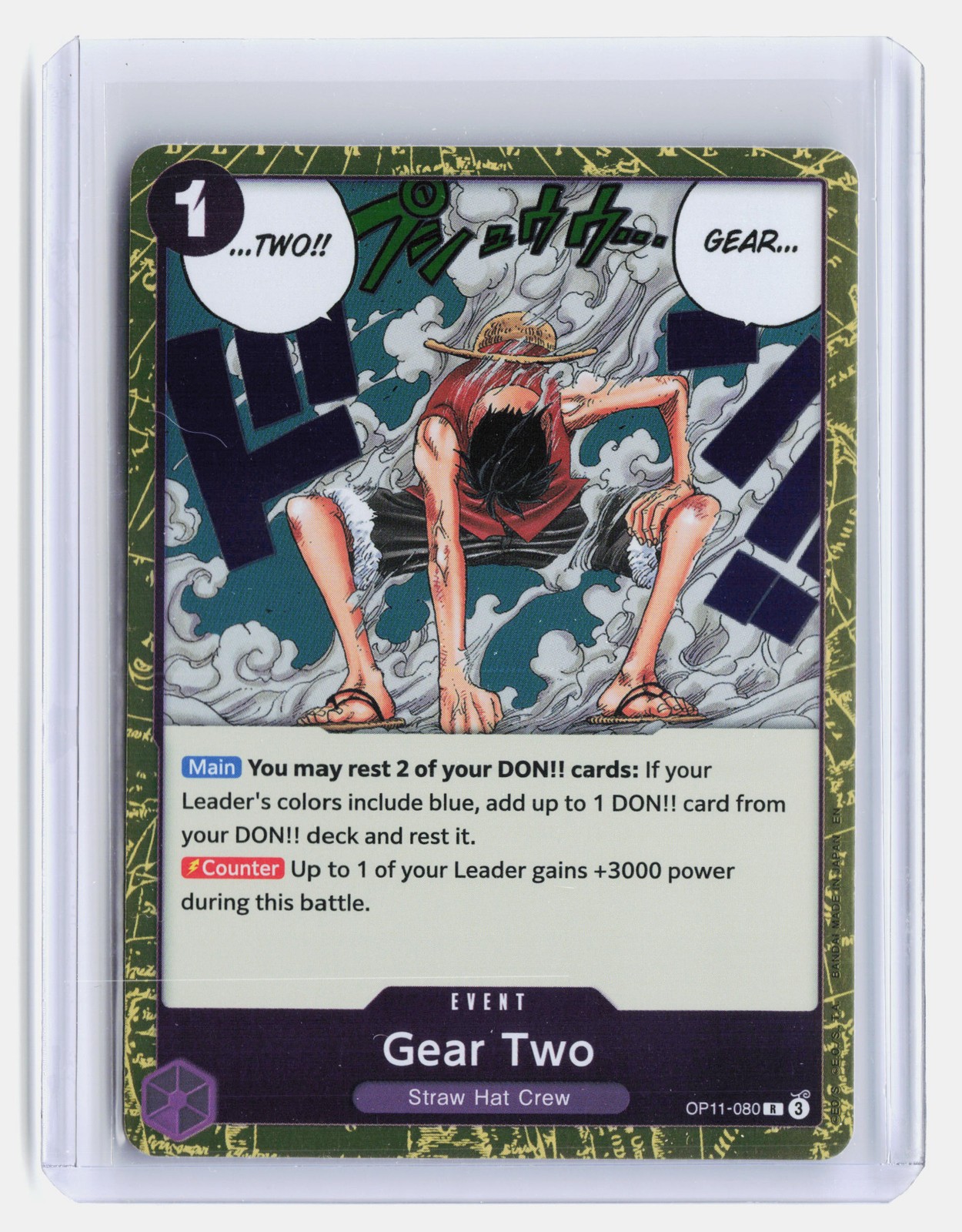 Gear Two One Piece A Fist of Divine Speed #OP11-080 Rare Gold
