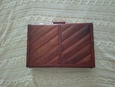 Vintage Presto Eel Skin Leather Maroon Burgundy Red Attache Briefcase