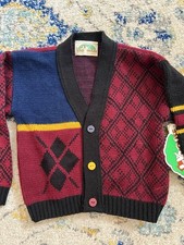 NWT Vintage Clubhouse Boys Cardigan Primary Color Longsleeve Sweater 3T