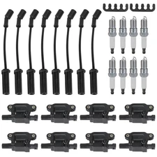 8PCS Square Ignition Coil+Spark Plug+Wires 12611424 For Silverado 1500 Tahoe GMC