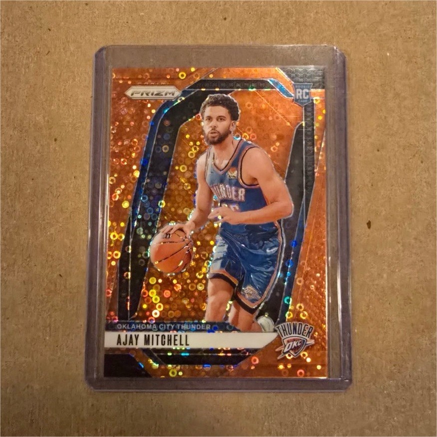 2024-25 Panini Prizm Ajay Mitchell Fast Break Orange Prizm Rookie /125 #226