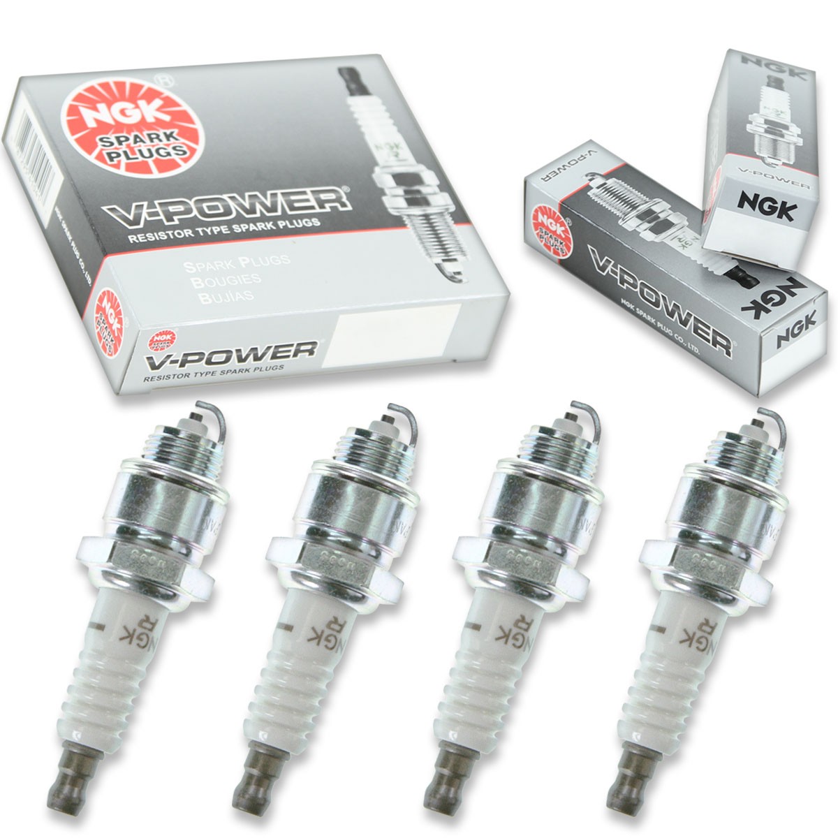 4pcs Sears 585230 NGK V-Power Spark Plugs 3.5 HP Kit Set Engine ue