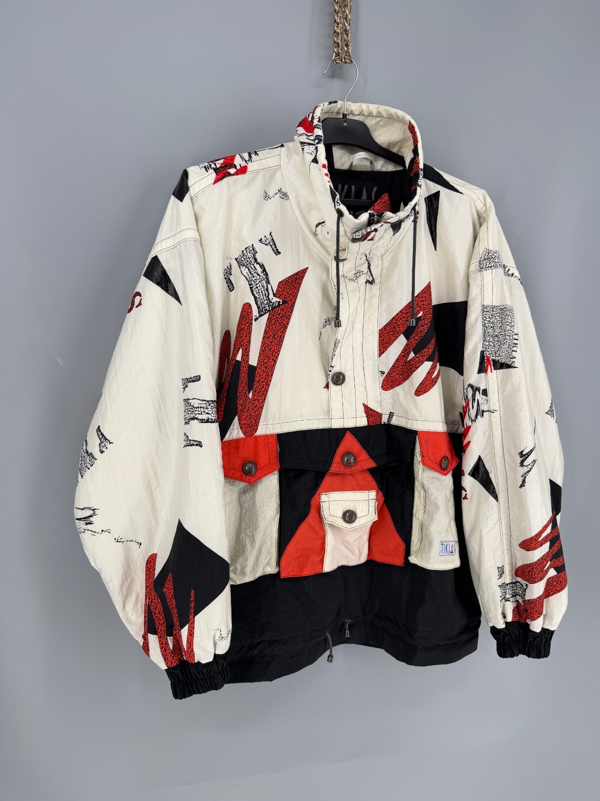 Tiklas Made in Finland 90s Abstract Ski Anorak Jacket Size L - second product detail image