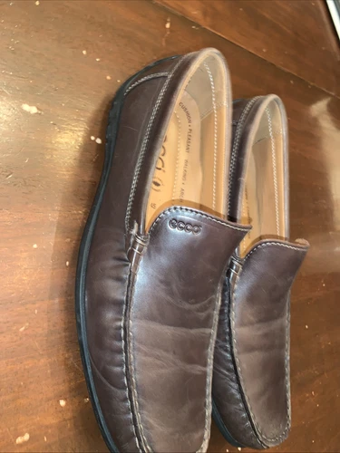 Scarpe ECCO taglia 45 M mocassino marrone pelle uomo fantastiche! ???