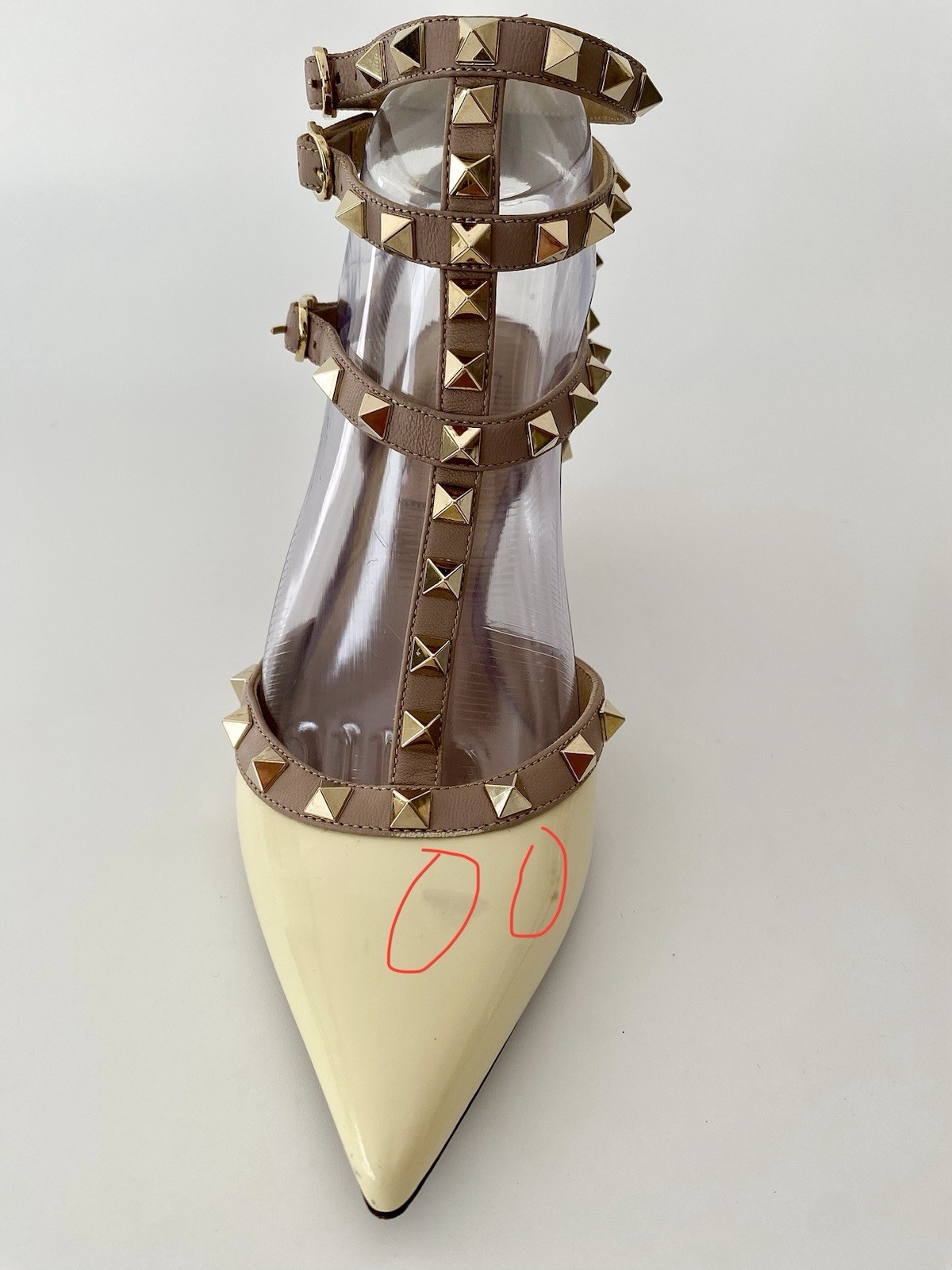 Valentino Rockstud Caged 65 Patent Ankle Strap Pump Women's  36.5 thumbnail 5