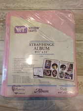 Westrim Crafts Strap/Hinge Acid Free Cloth Album 8.5 x 11 Baby Pink 29201