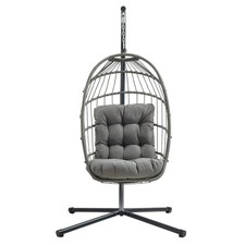 Jard&iacute; Rattan Hanging Egg Chair &ndash; Grey