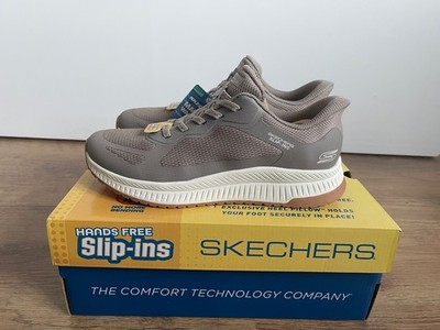 Skechers Slip-Ins Bobs Squad 4 Staple Damen Sneaker Slipper Beige 117624-TPE
