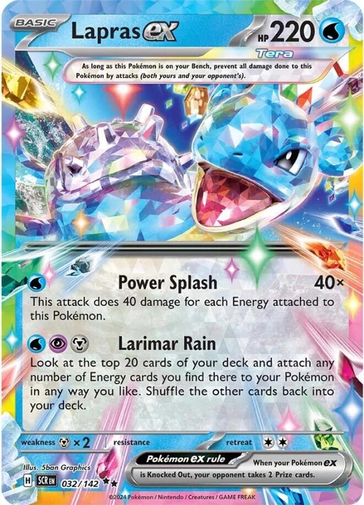 Pokemon Lapras ex 032/142 Stellar Crown NM Double Rare