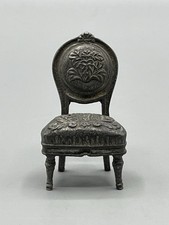 Kleiner Zinn Stuhl PEWTER Puppenstube Zubehör Alt Möbel Puppenhaus Spielzeug