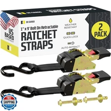 DC Cargo Mall Bolt-on Auto Retractable Ratchet Straps (2-Pack) 1”